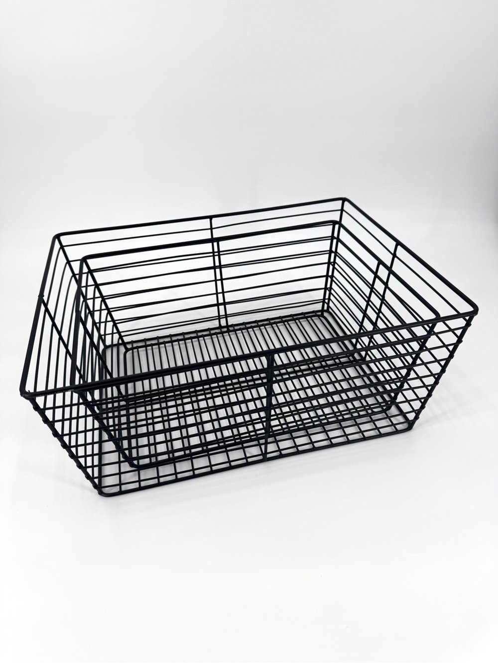 Set-of-2 Black Metal Wire Nesting (Large/Small) Baskets - Picture 4 of 13